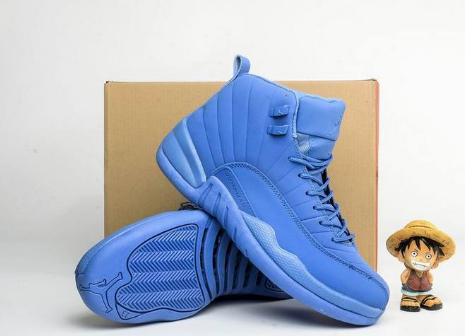 2017 Air Jordan 12 Blue Suede Shoes